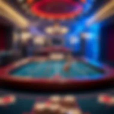 Table layout showcasing baccarat gameplay