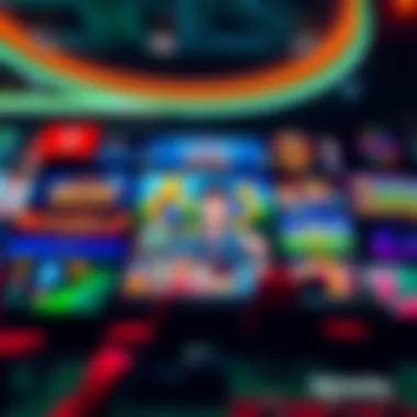 Diverse Online Gaming Options A vibrant graphic showcasing various online games available on platforms