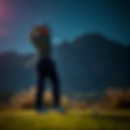 A golfer preparing to make a crucial swing on the green