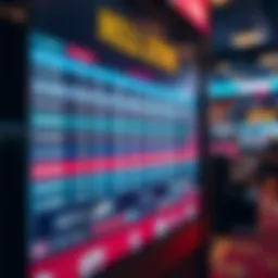 NFL betting odds displayed on a digital screen