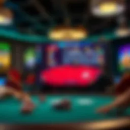 An engaging scene of an online poker table interface