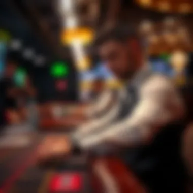 Professional Dealer in Action A close-up of a dealer managing a game in a live setting