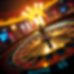 A vibrant online roulette wheel spinning