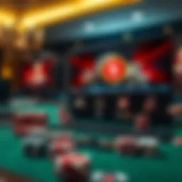Illustration showcasing various online poker platforms