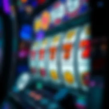 Detailed Look at Slot Machine Mechanics Close-up of a slot machine displaying various symbols and reels
