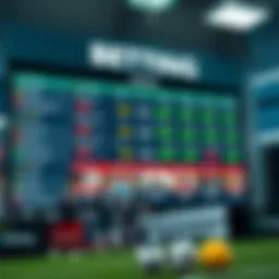 Illustration of a sports betting platform interface showing various betting options