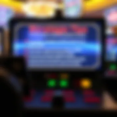 Strategic Tips for Slot Games Strategic tips displayed on a digital screen for enhancing online slot game performance.