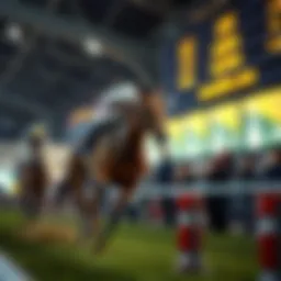 Virtual horse racing event showcasing excitement